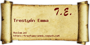 Trestyén Emma névjegykártya